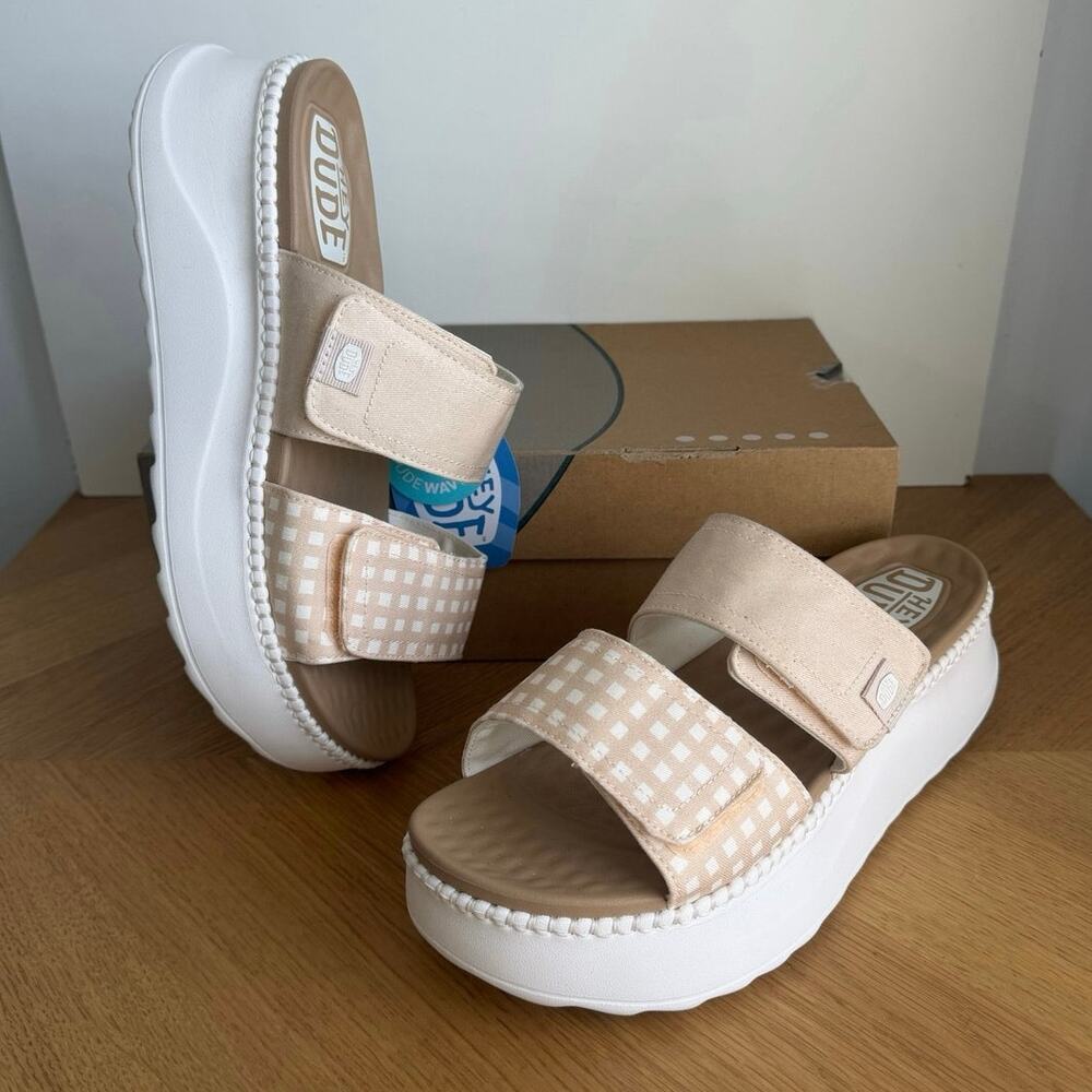 Hey Dude Delray Women Platform Slip On Sandals- Sz 11